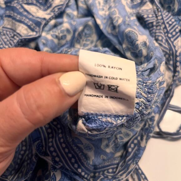 Faithfull The Brand Women's Blue Woodstock Playsuit Size Medium - Picture 8 of 13